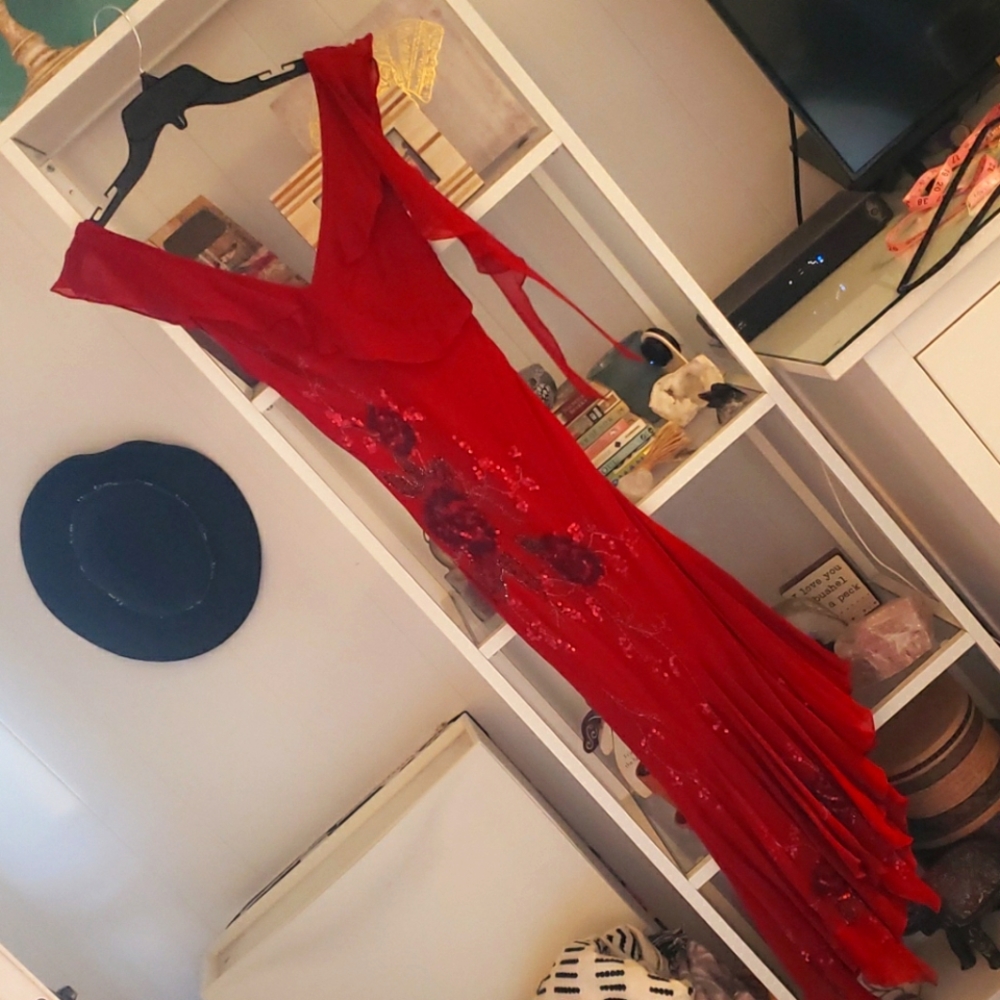 Sue Wong Red Maxi Dress